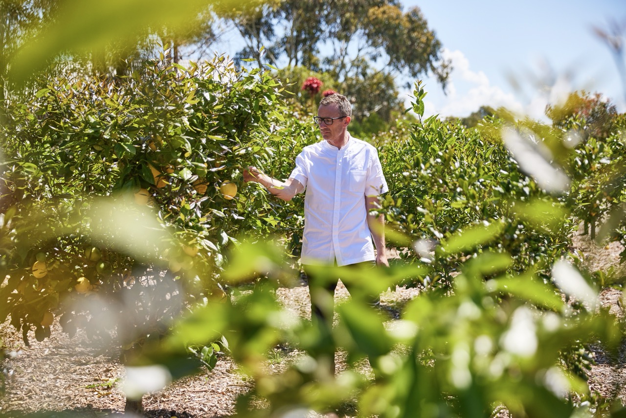 Brae Co Founder and Chef, Dan Hunter, in the gardens