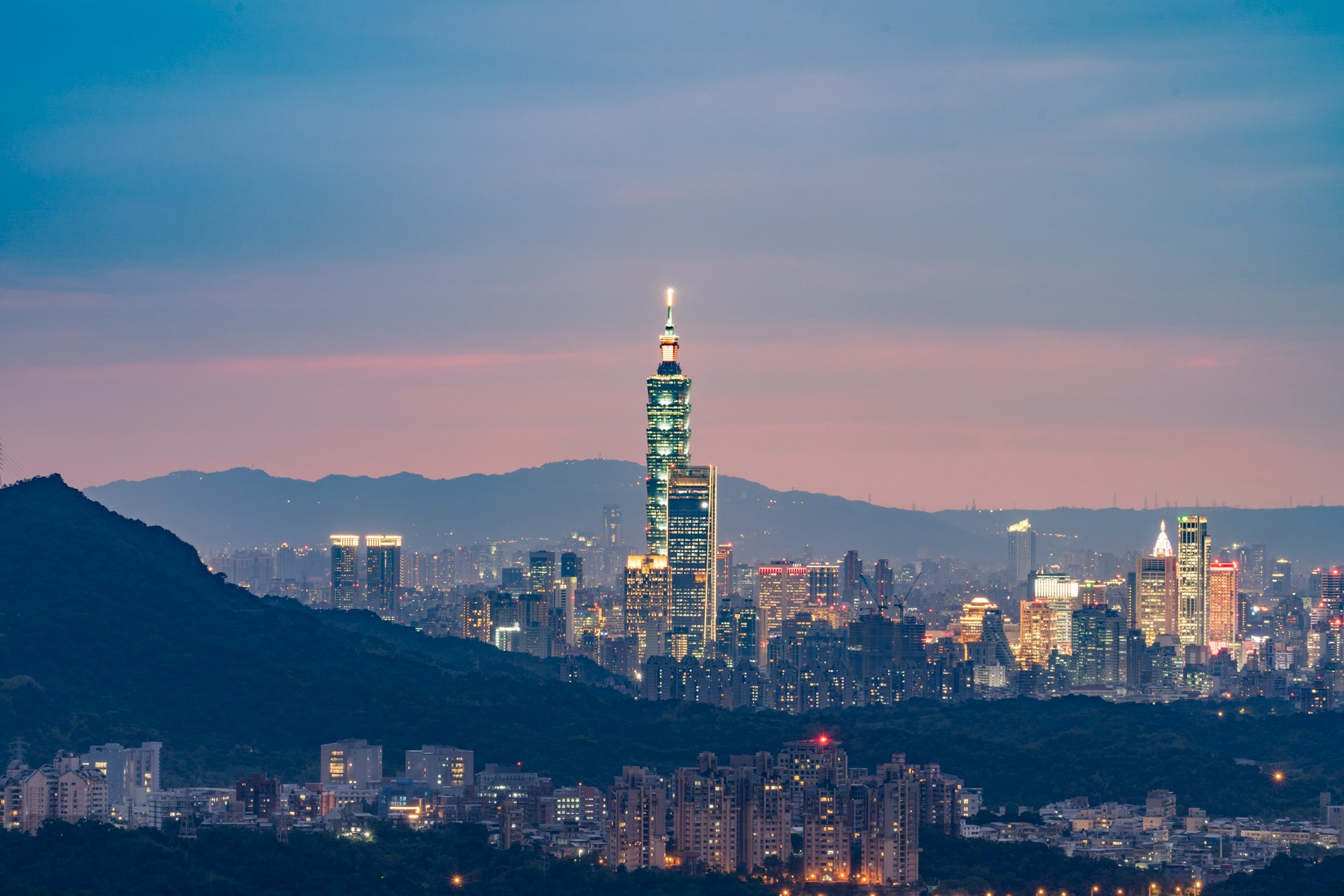 View of Taipei in the evening