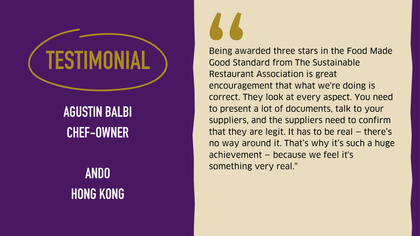 Testimonial graphic from Ando