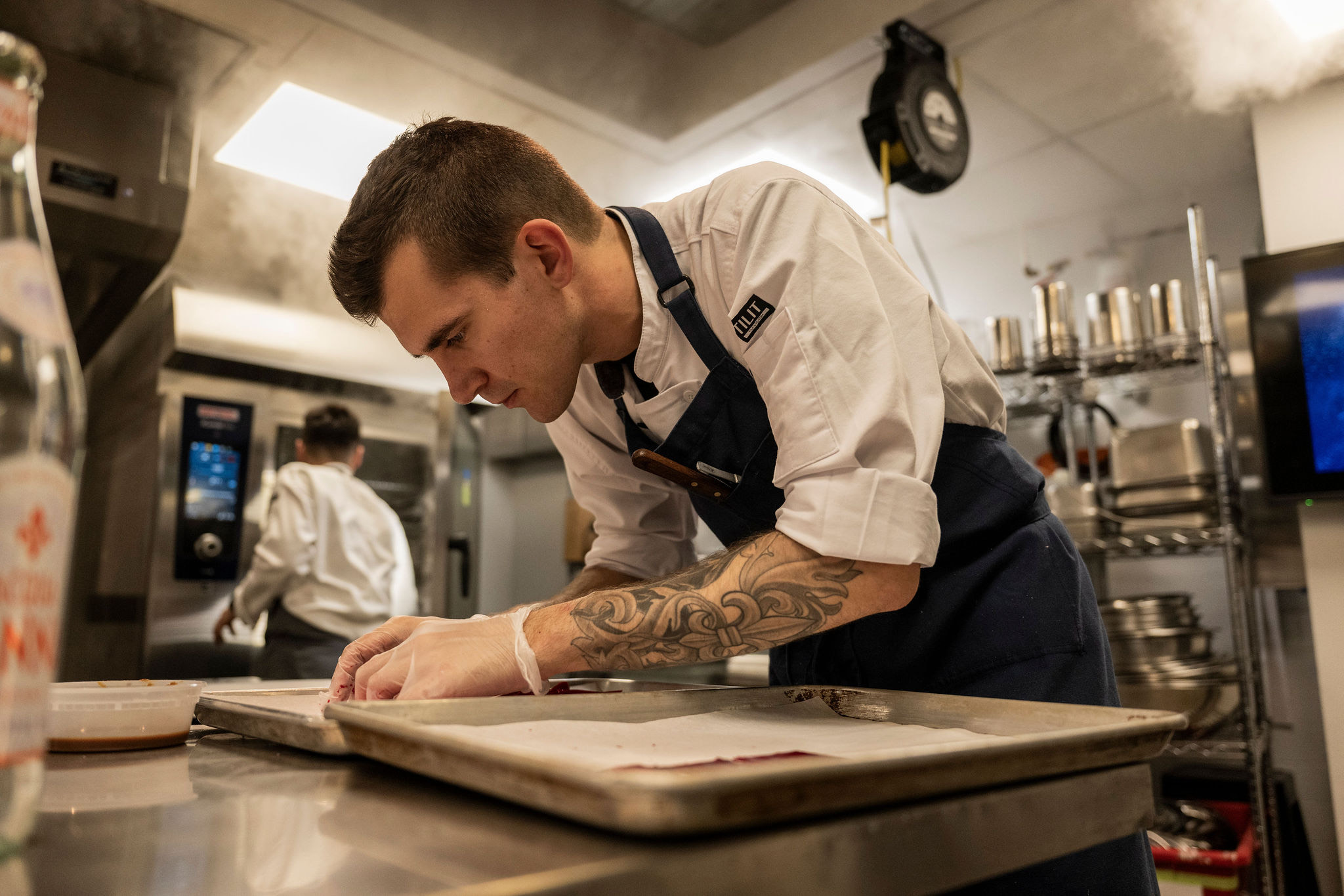 Adrien Camels of Okta restaurant in kitchen