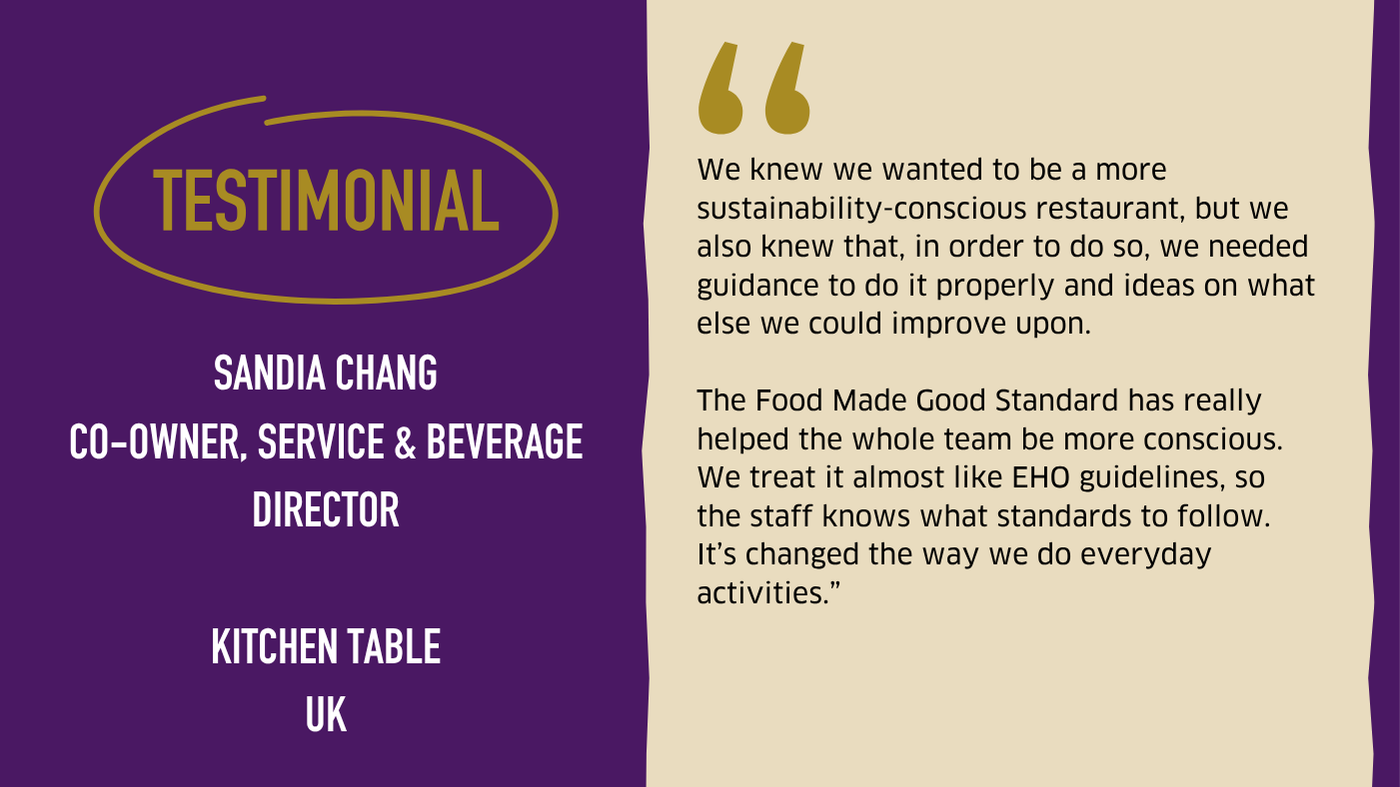 Testimonial graphic from Kitchen Table