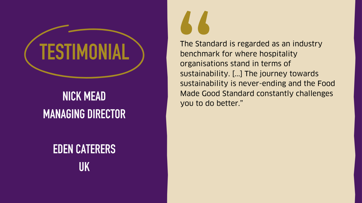 Testimonial graphic from Eden Caterers