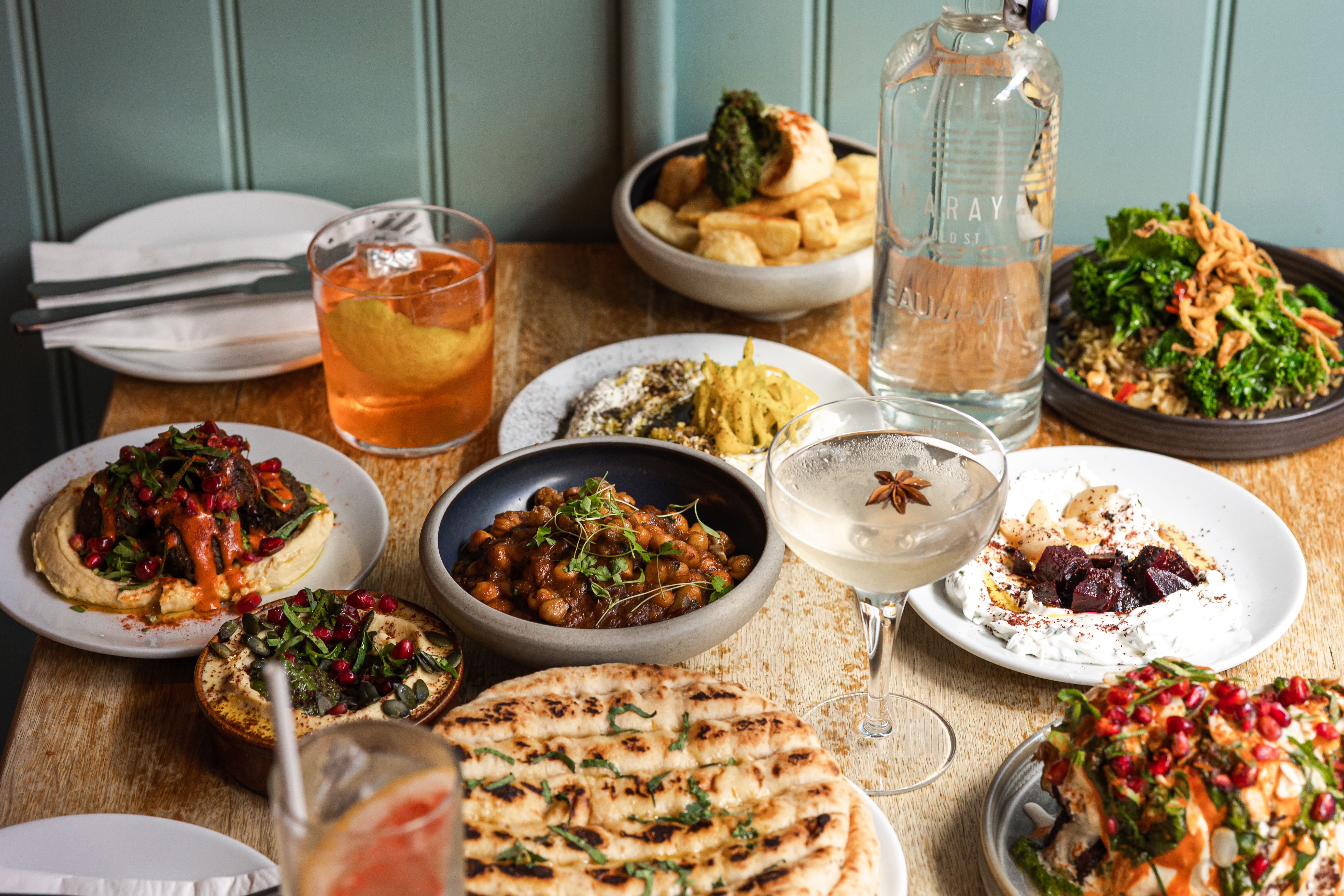 Selection of vegetarian Indian-style foods