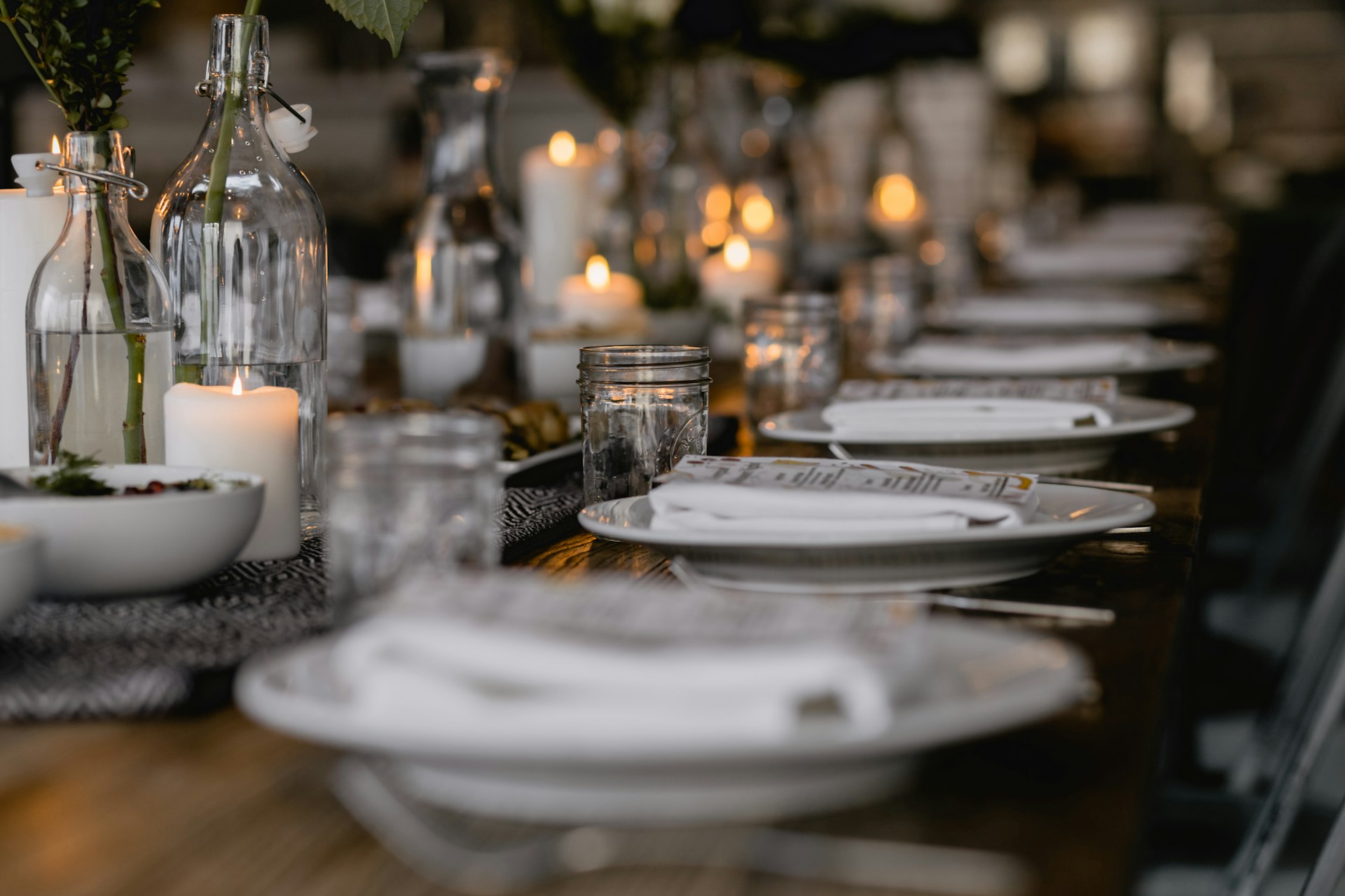 Nicely laid table with candles