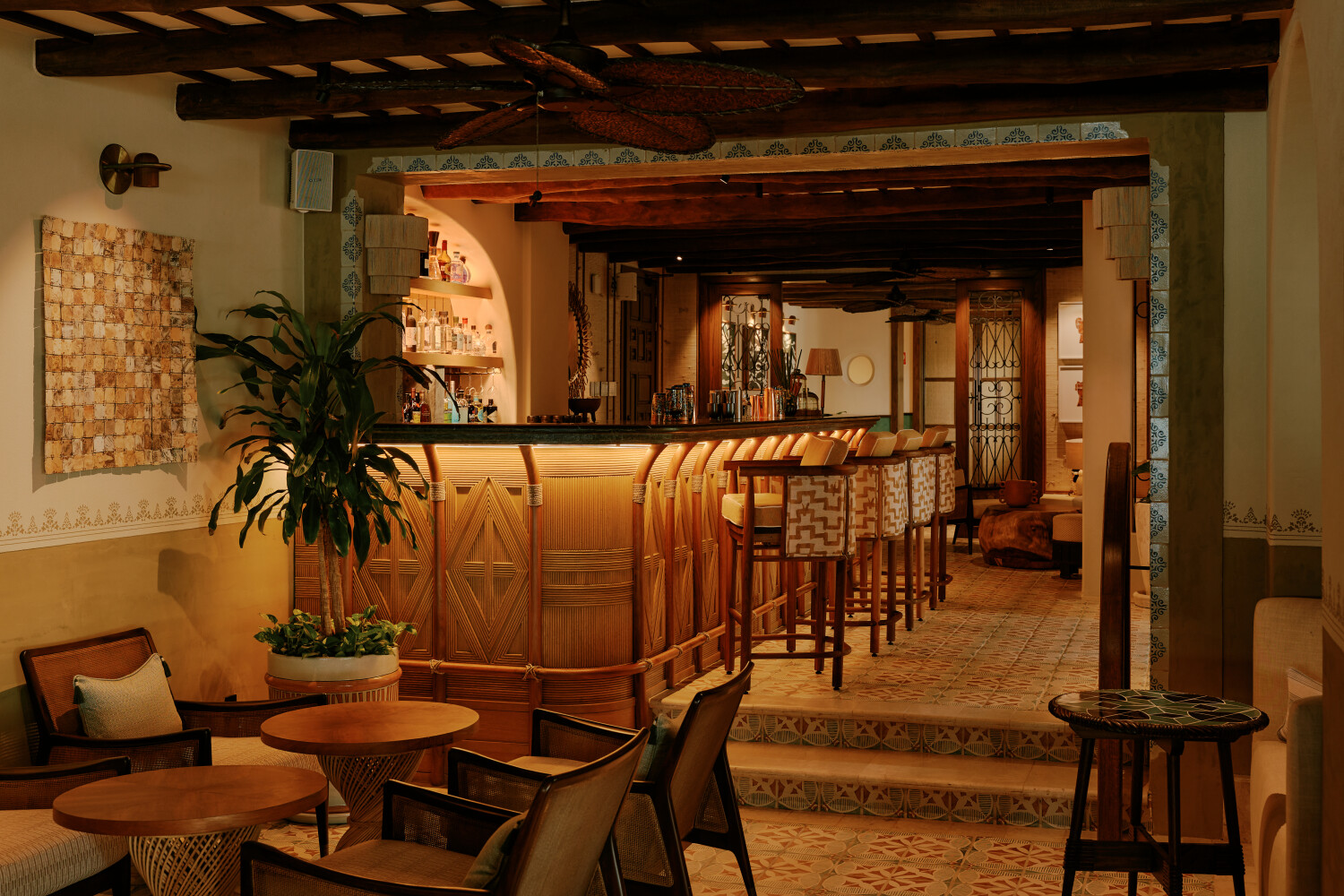 Interior shot of Bambuco Bar at Belmond Maroma Hotel Mexico