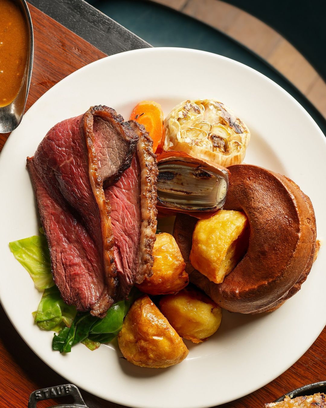 Roast beef with Yorkshire pudding and roast potatoes at Hawksmoor