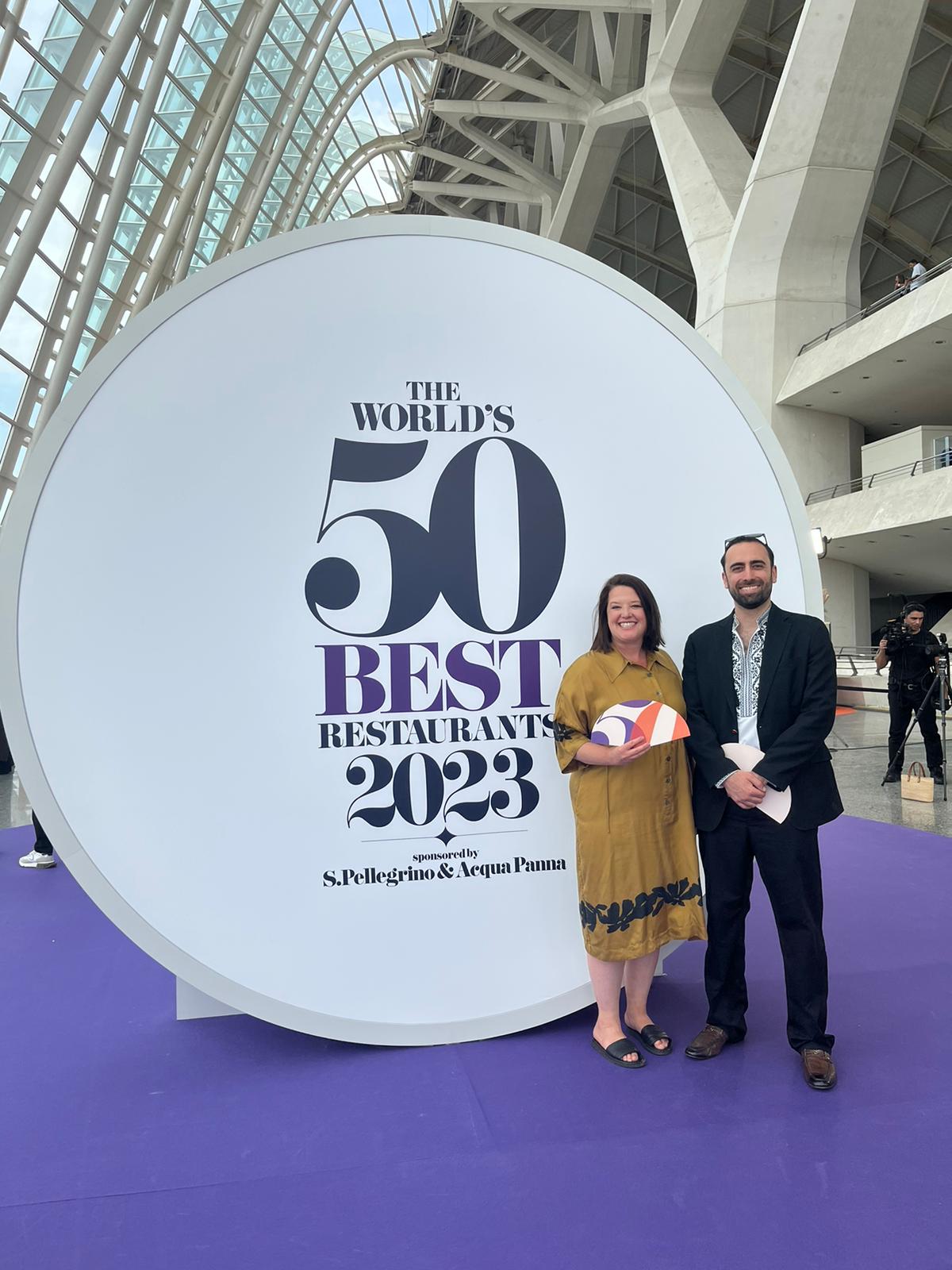 Juliane Caillouette Noble and Laurence Hamdan at The World's 50 Best Restaurants 2023