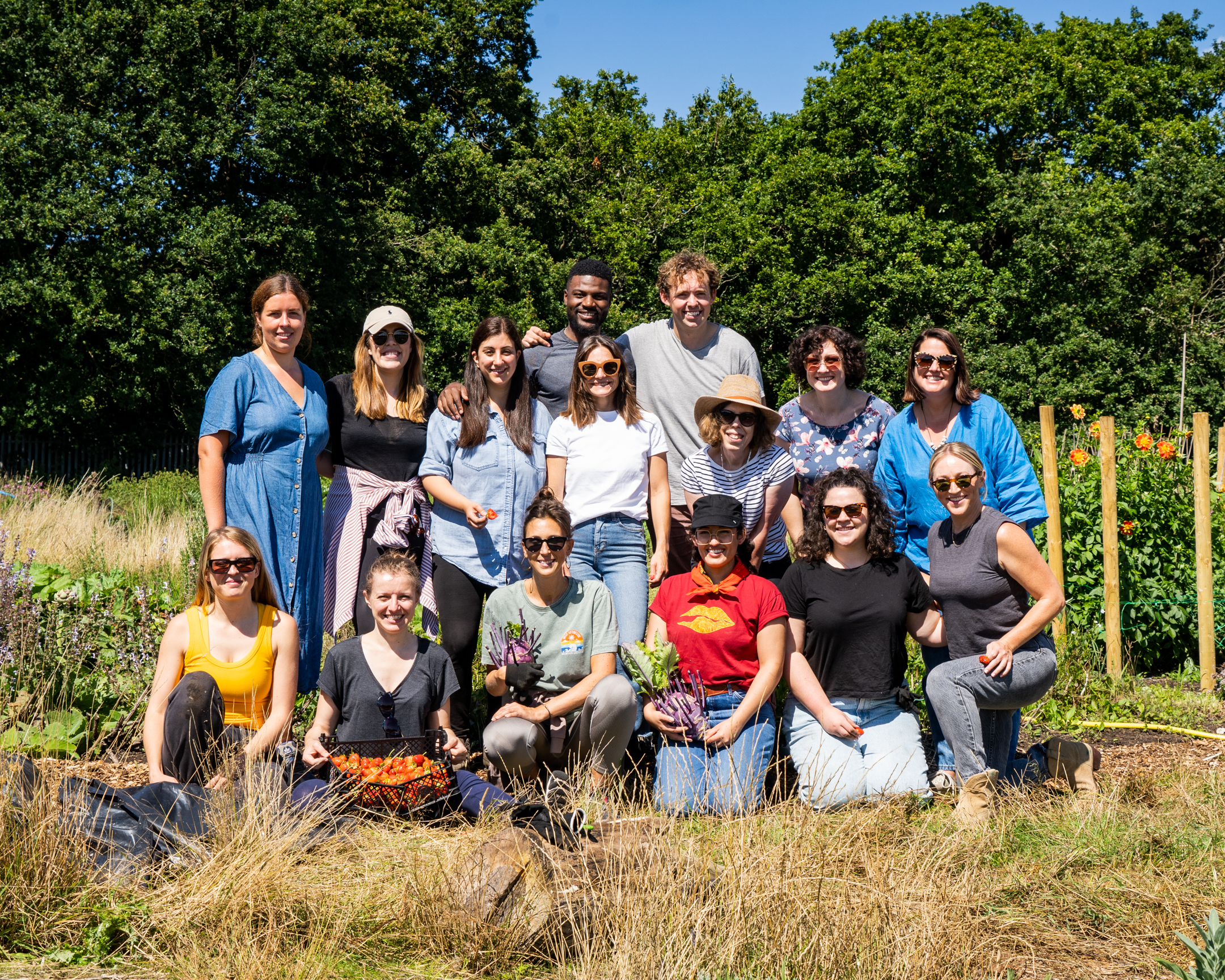 The Sustainable Restaurant Association team photo at Sitopia Farm on sunny day