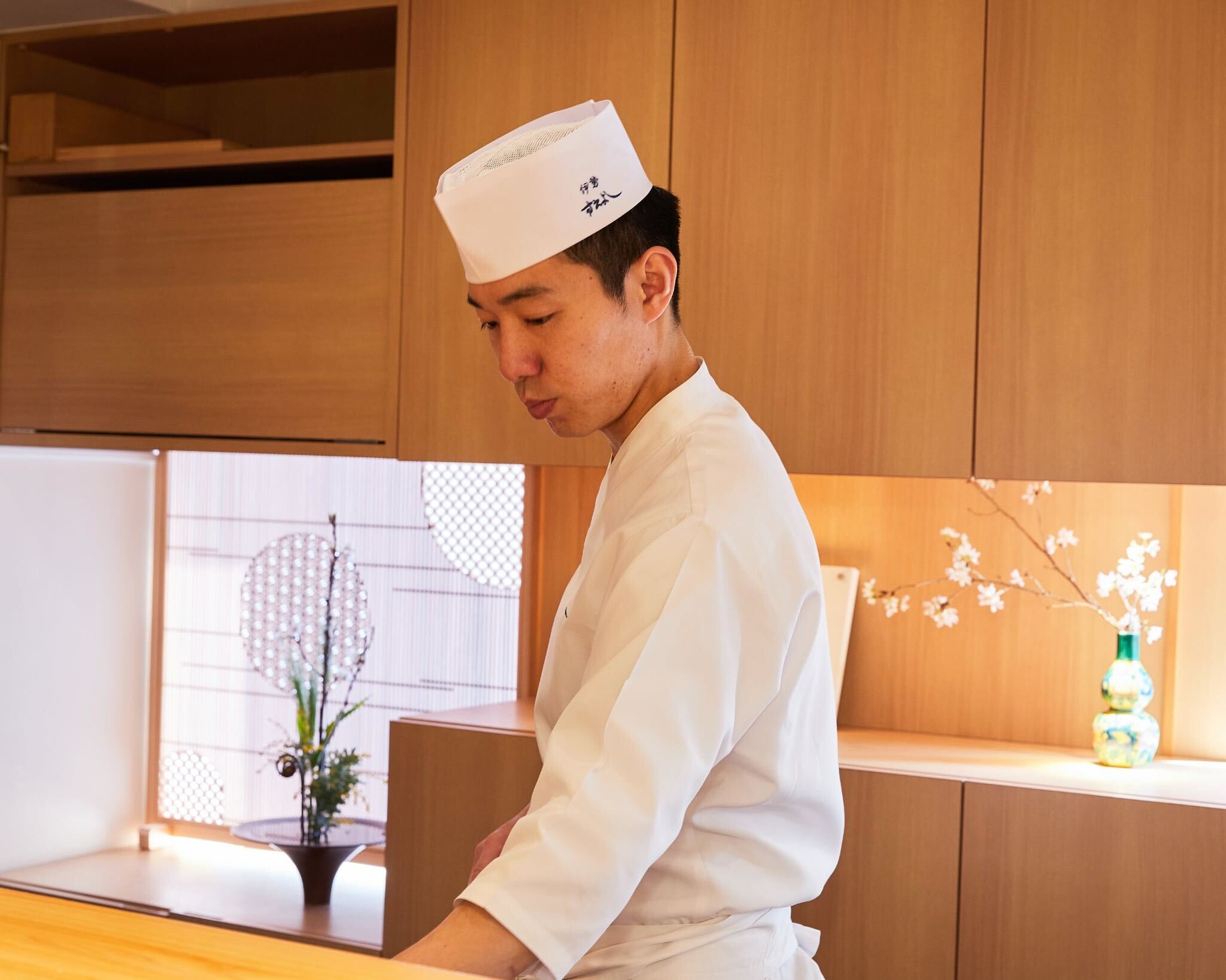 Chef Yuuki Tanaka of Ise Sueyoshi wearing chefs' whites