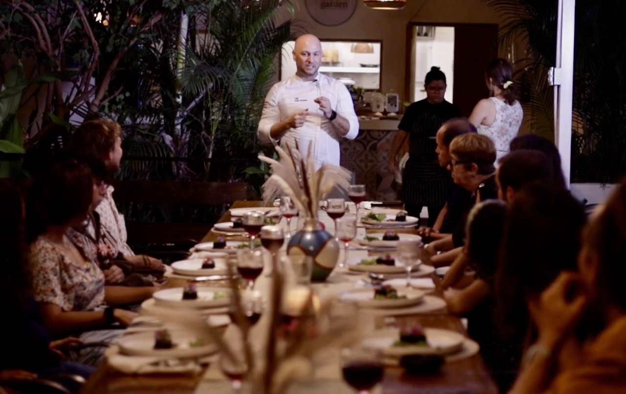 Farmers' dinner at Chef's Garden restaurant in Puerto Rico