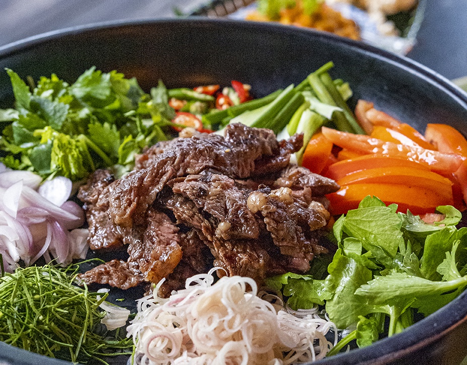 Close up of Thai beef salad