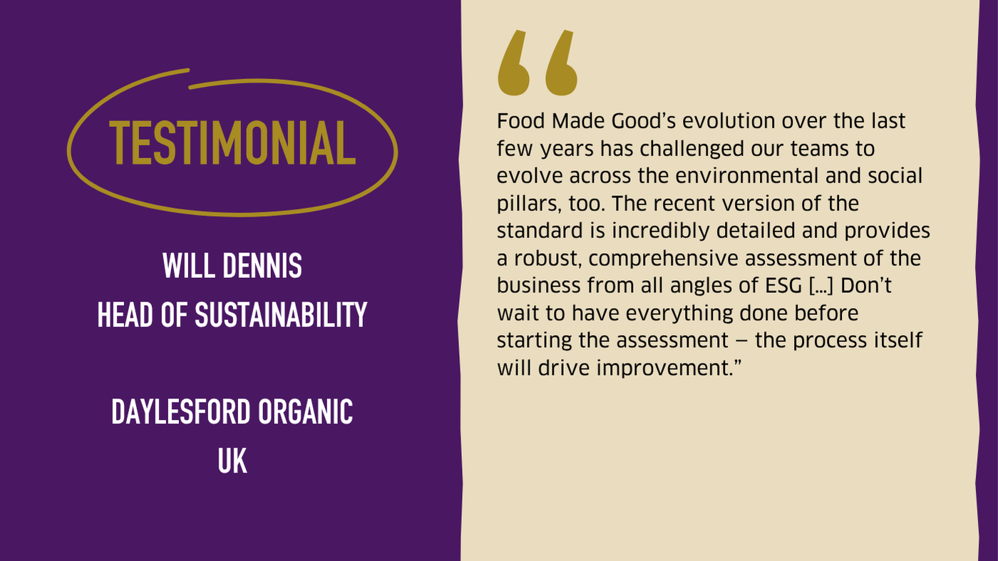 Testimonial graphic from Daylesford Organic