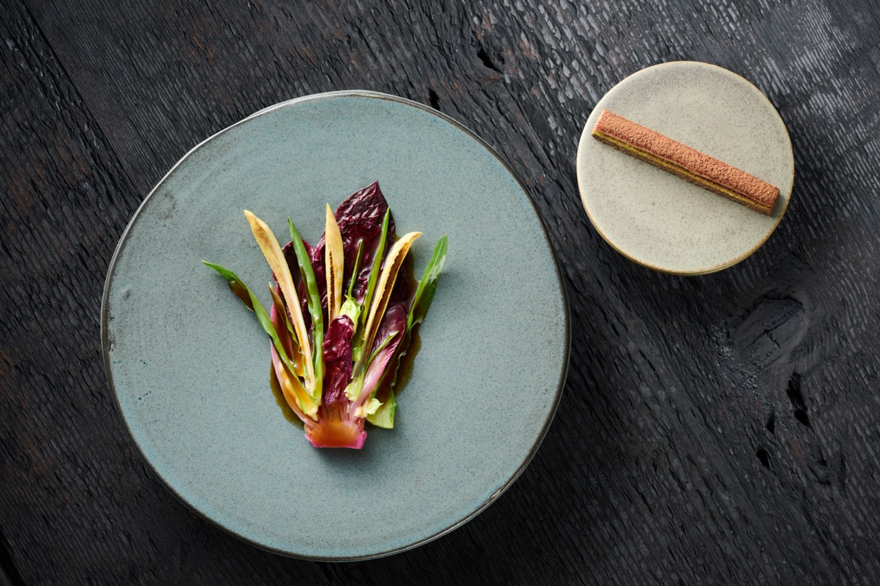 An overhead shot of beautiful food at Brae restaurant