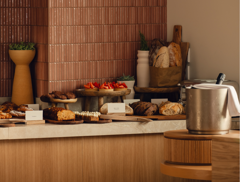 A selection of breakfast foods at Aethos Sardinia