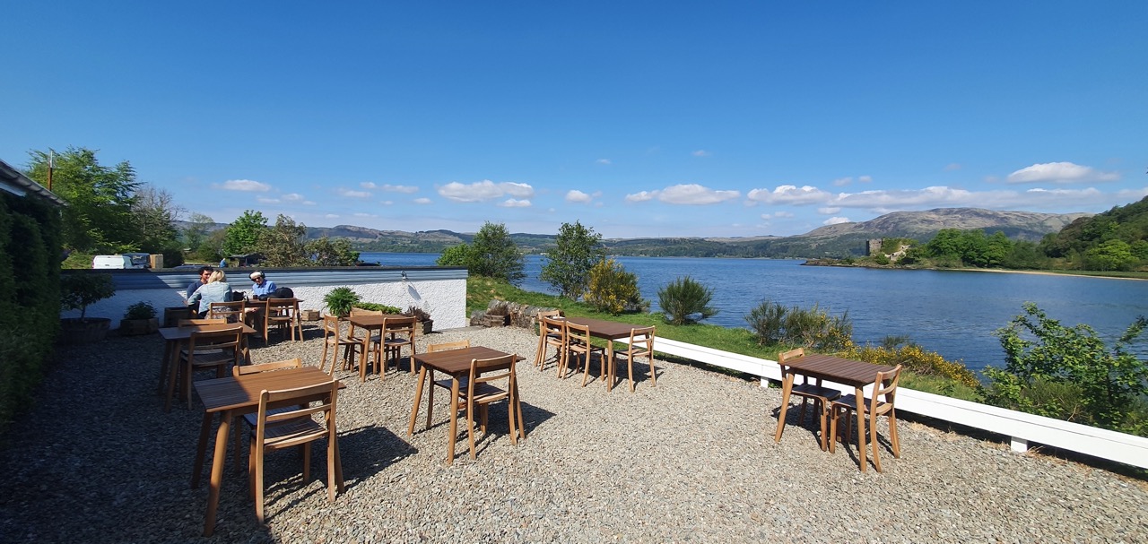Beautiful views over the water from Inver restaurant, Scotland