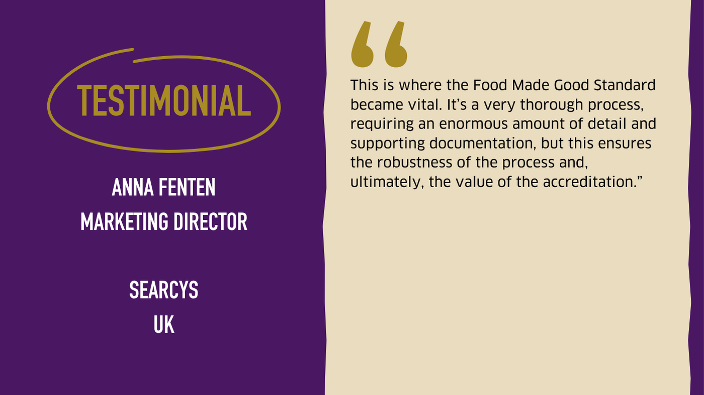 Testimonial graphic from Searcys