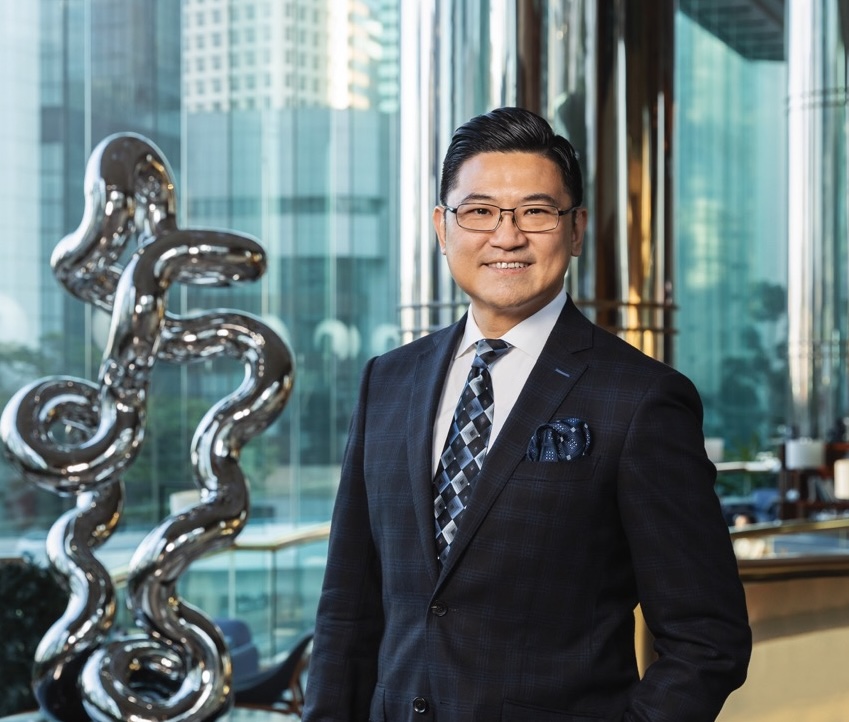 General Manager of JW Marriott Hotel Hong Kong, GP Yeow, in the hotel lobby