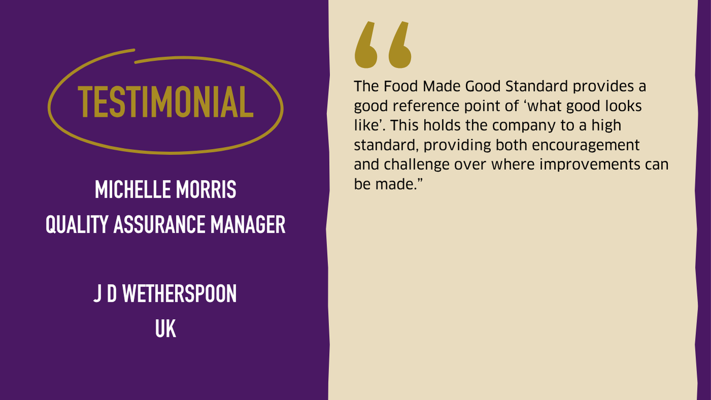 Testimonial graphic from J D Wetherspoon