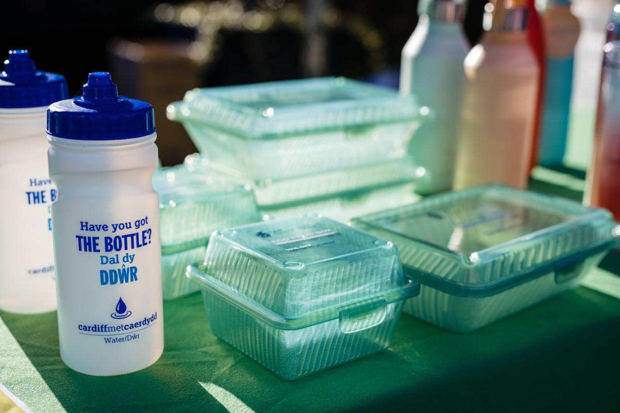 Reusable cups and packaging at Cardiff Metropolitan University