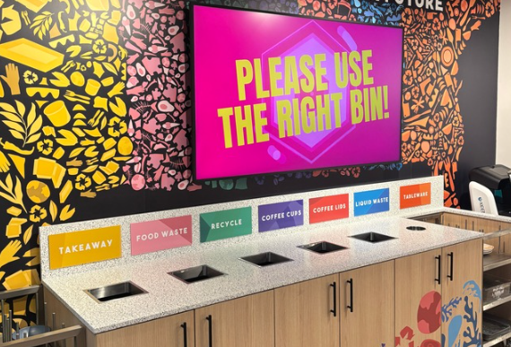 Chartwells' bins for waste segregation at University of Sussex