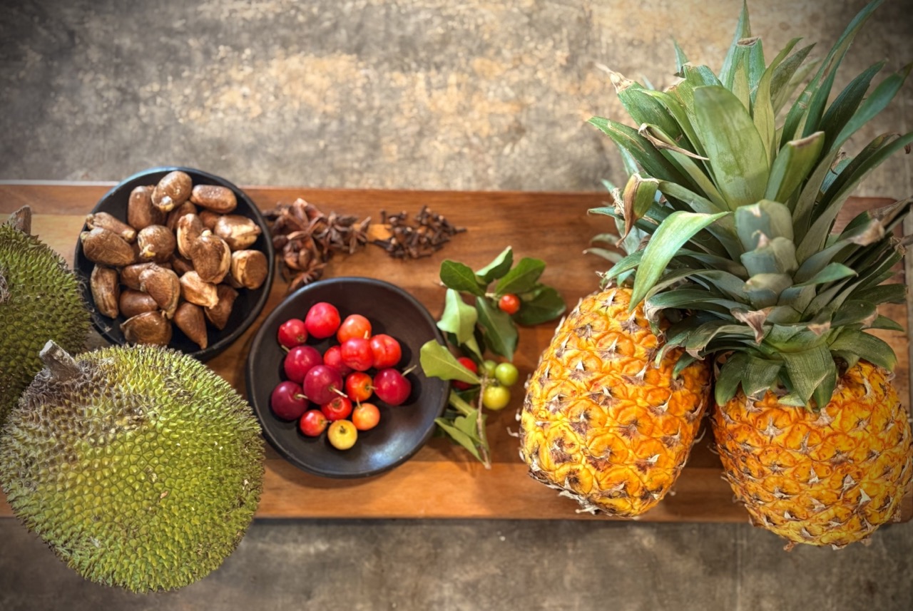 Table of native fruits at Chef's Garden Puerto Rico