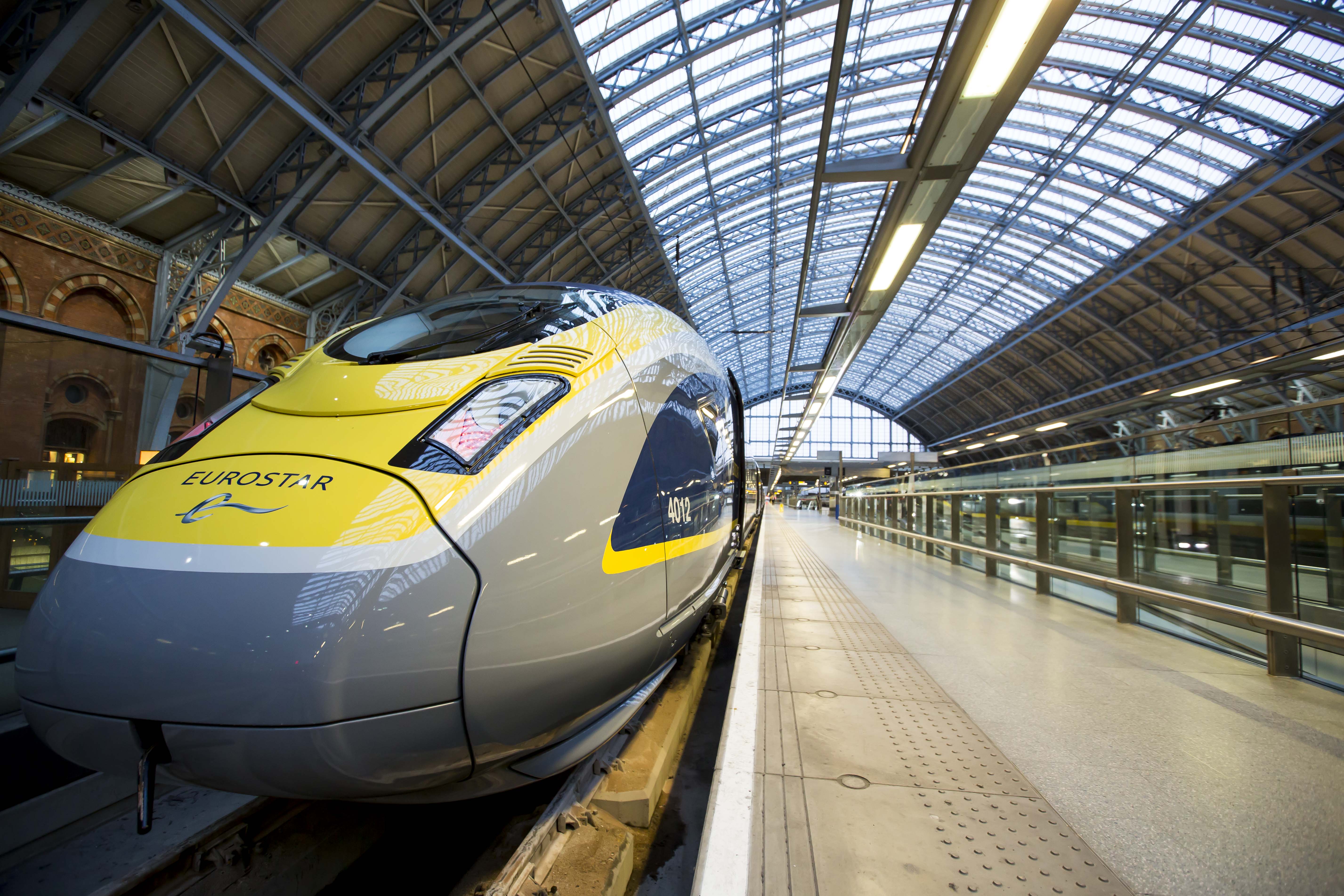 Eurostar train in St Pancras station