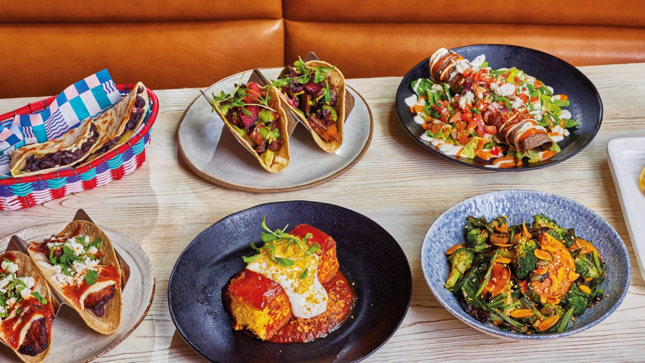 Selection of vegetarian dishes at Wahaca
