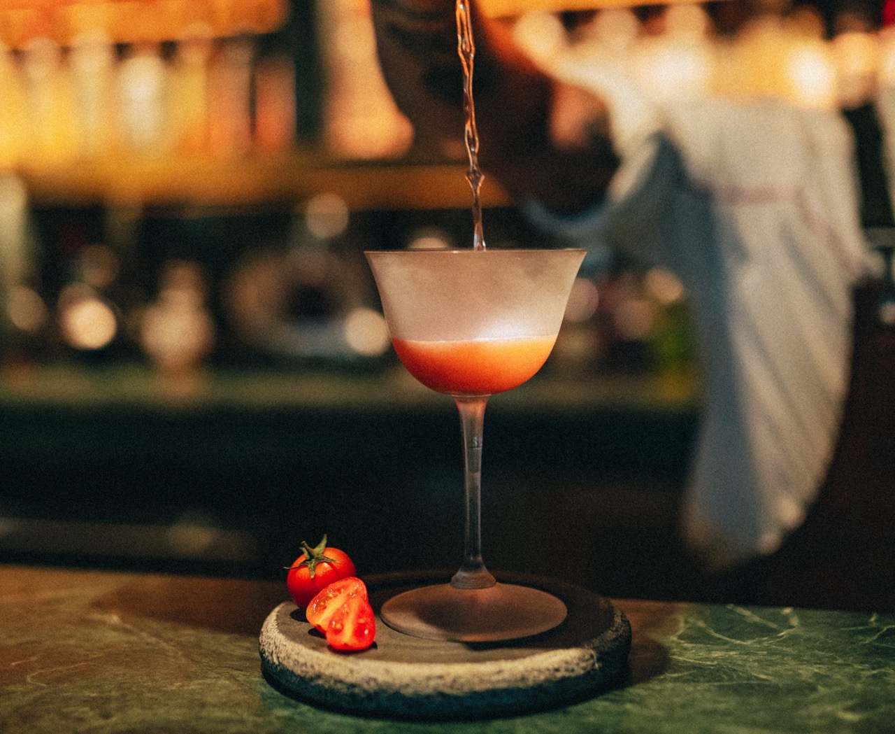 Tomato is a Fruit cocktail at Maroma, a Belmond Hotel