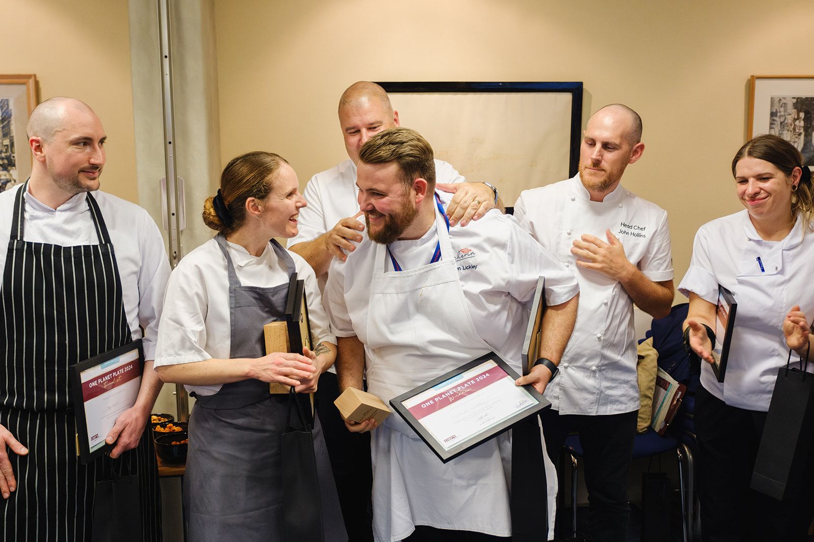 Vacherin green team One Planet Plate winners with their award