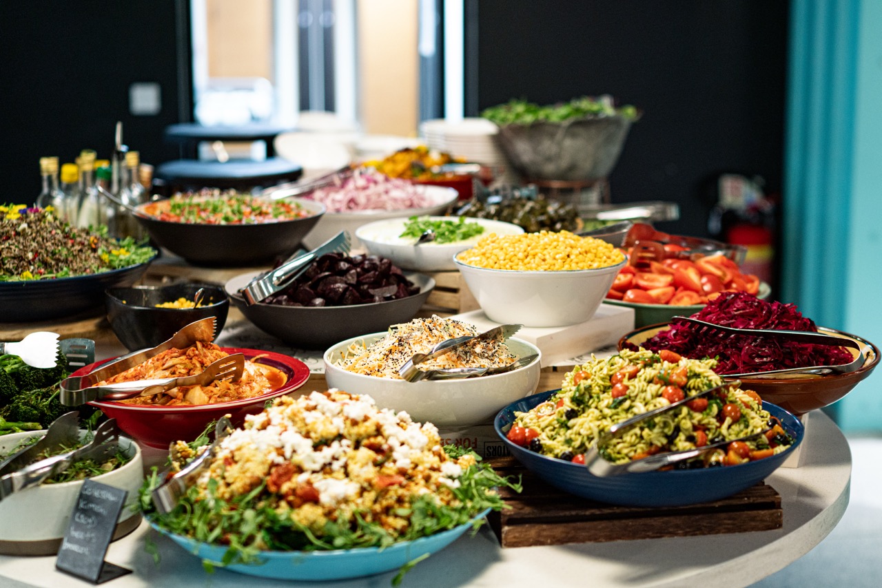 A beautiful, fresh-looking salad bar at Genuine Dining