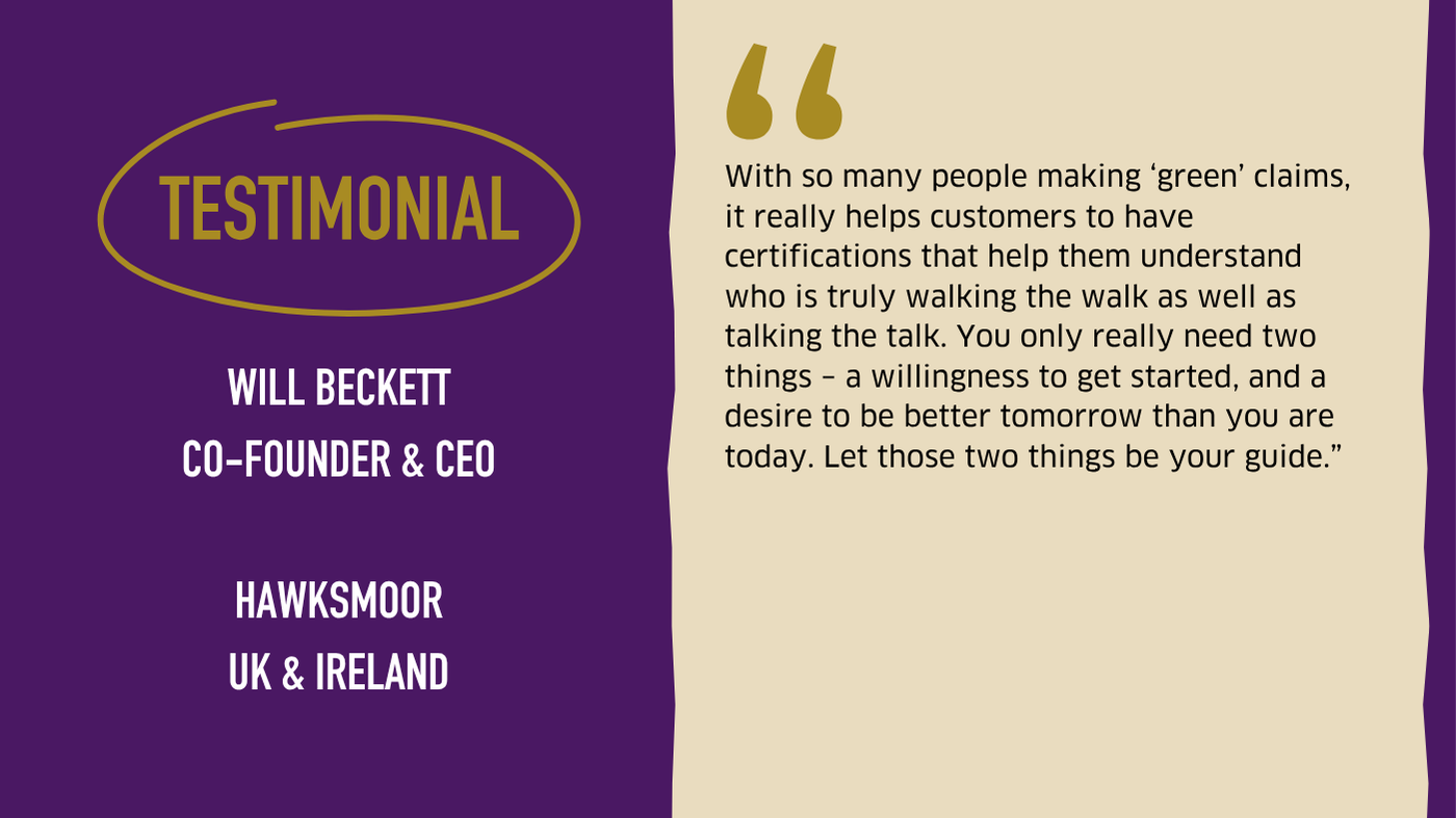 Testimonial graphic from Hawksmoor