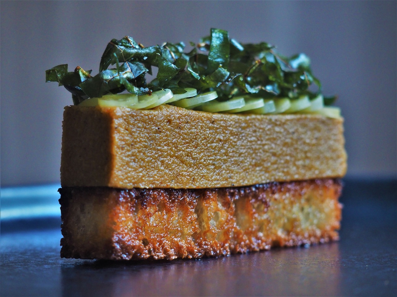 Zero waste stacked dish from Chef Vojtech Vegh