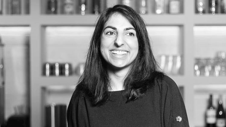 Black and white photo of Sunaina Sethi, Co-Founder of JKS