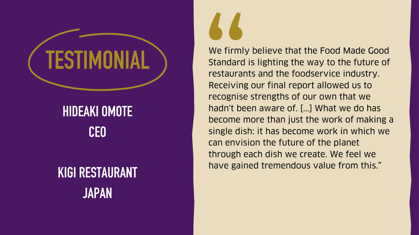 Testimonial graphic from KIGI, Japan